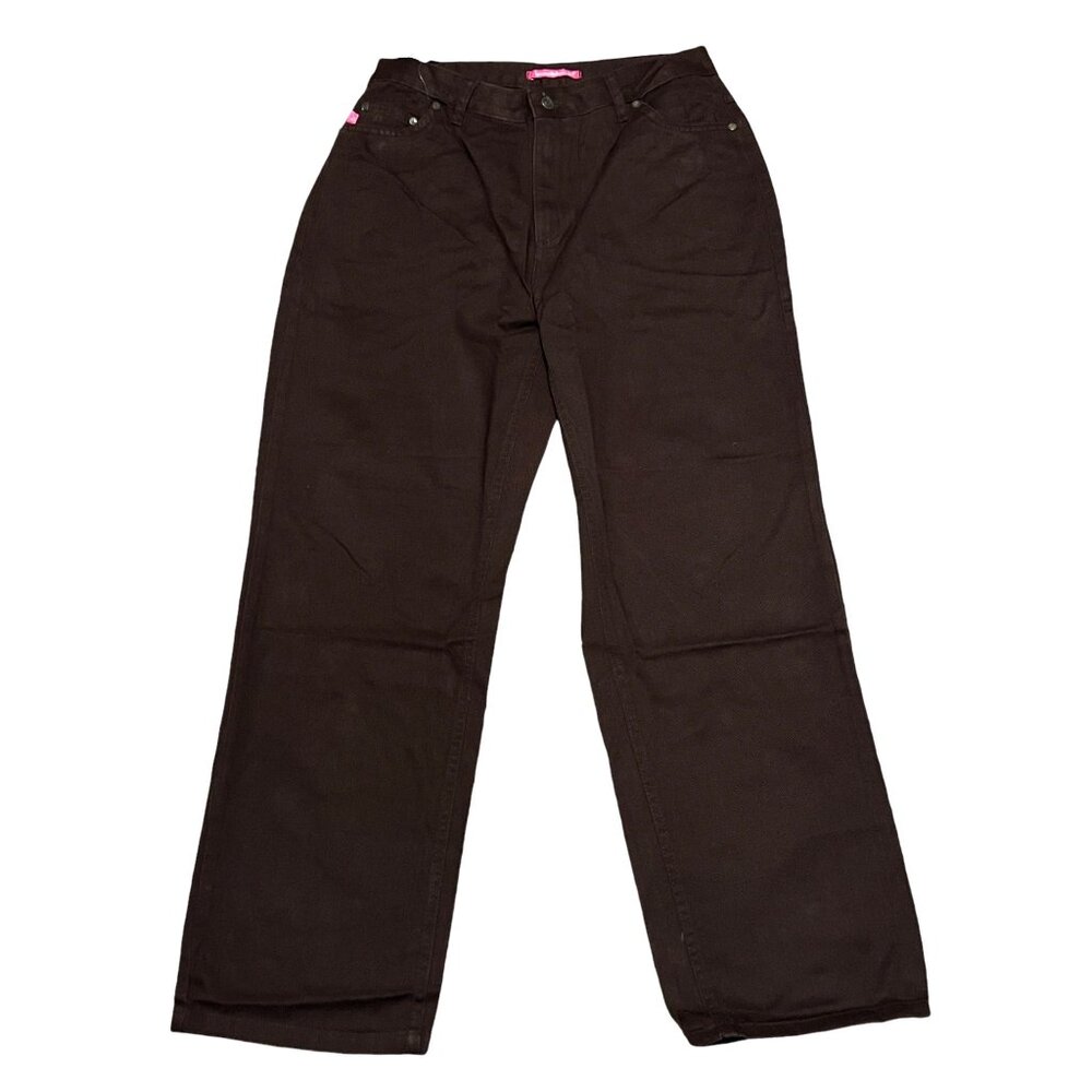 Woman Within NWOT Perfect Relaxed Cotton Jean Sz 12 Wide Brown - Picture 4 of 16